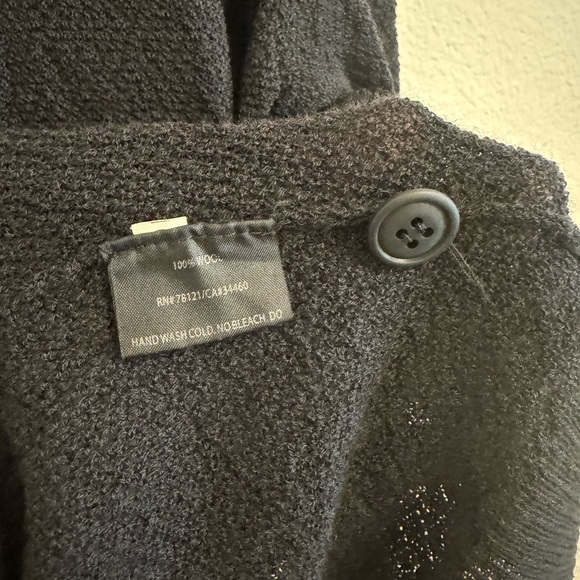 Eileen Fisher 100% Wool Cardigan Sweater Black Xl - Picture 9 of 13